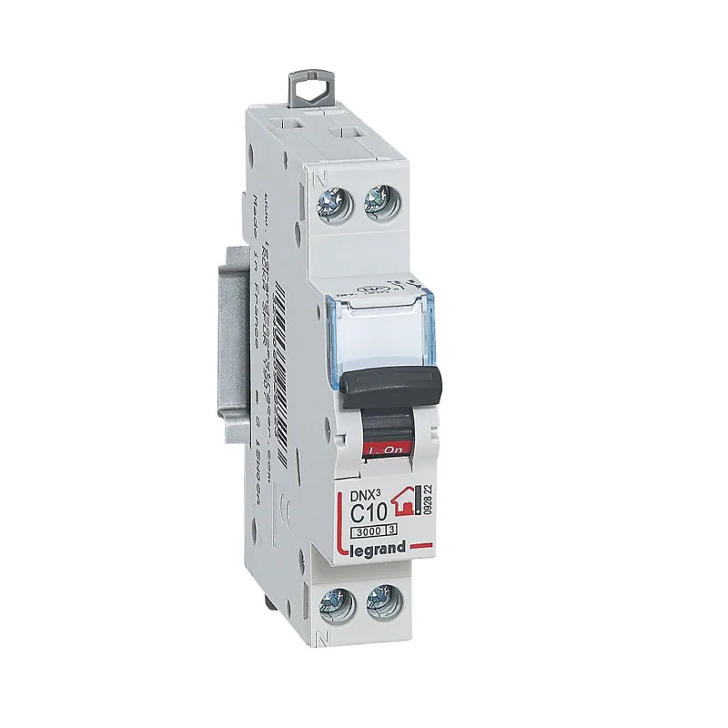 Disjoncteur Phase + Neutre 10A bornes à vis 1 module