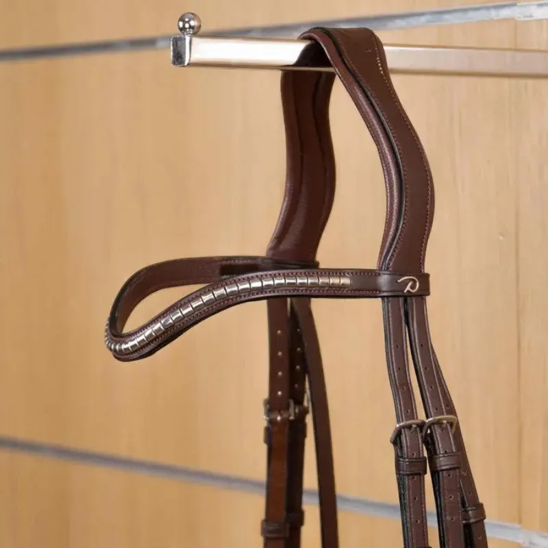 Dyon - Frontal en V clincher argenté New English Collection brun