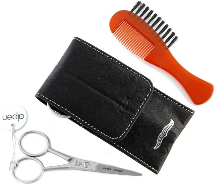 Kit D'entretien Barbe & Moustache - Ciseaux + Peigne-Brosse Alpen - Coffret Soins de Rasage Homme sur MenCorner