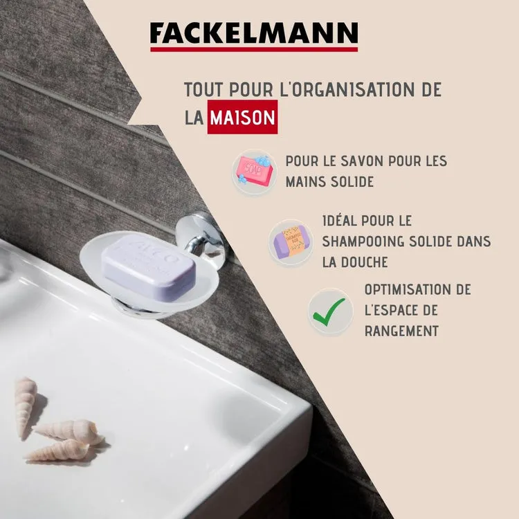 Porte savon salle de bain en verre et chromé Fackelmann Vision
