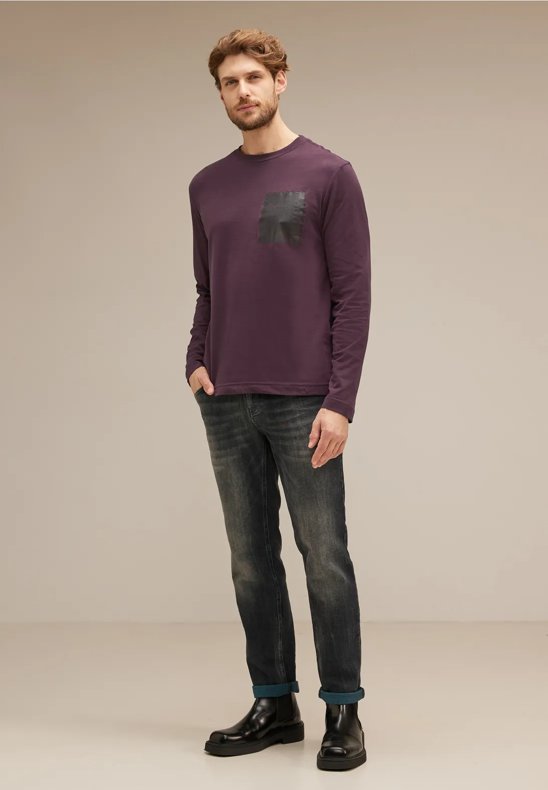 Street One MEN T-shirt à manches longues avec imprimé 